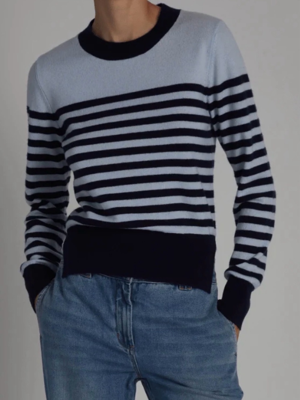 Saintart Baret Striped Cashmere & Wool Blend Sweater Women’s Size XL